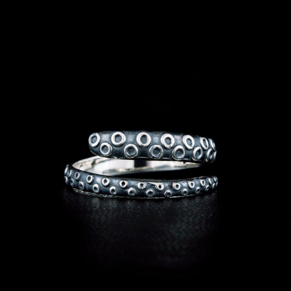 Handcrafted Kraken Tentacle Ring - Sterling Silver
