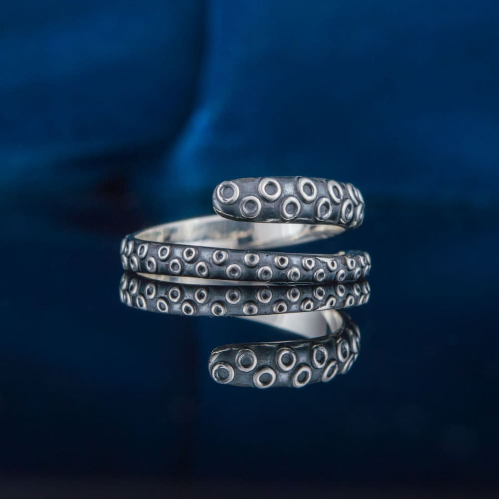 Handcrafted Kraken Tentacle Ring - Sterling Silver