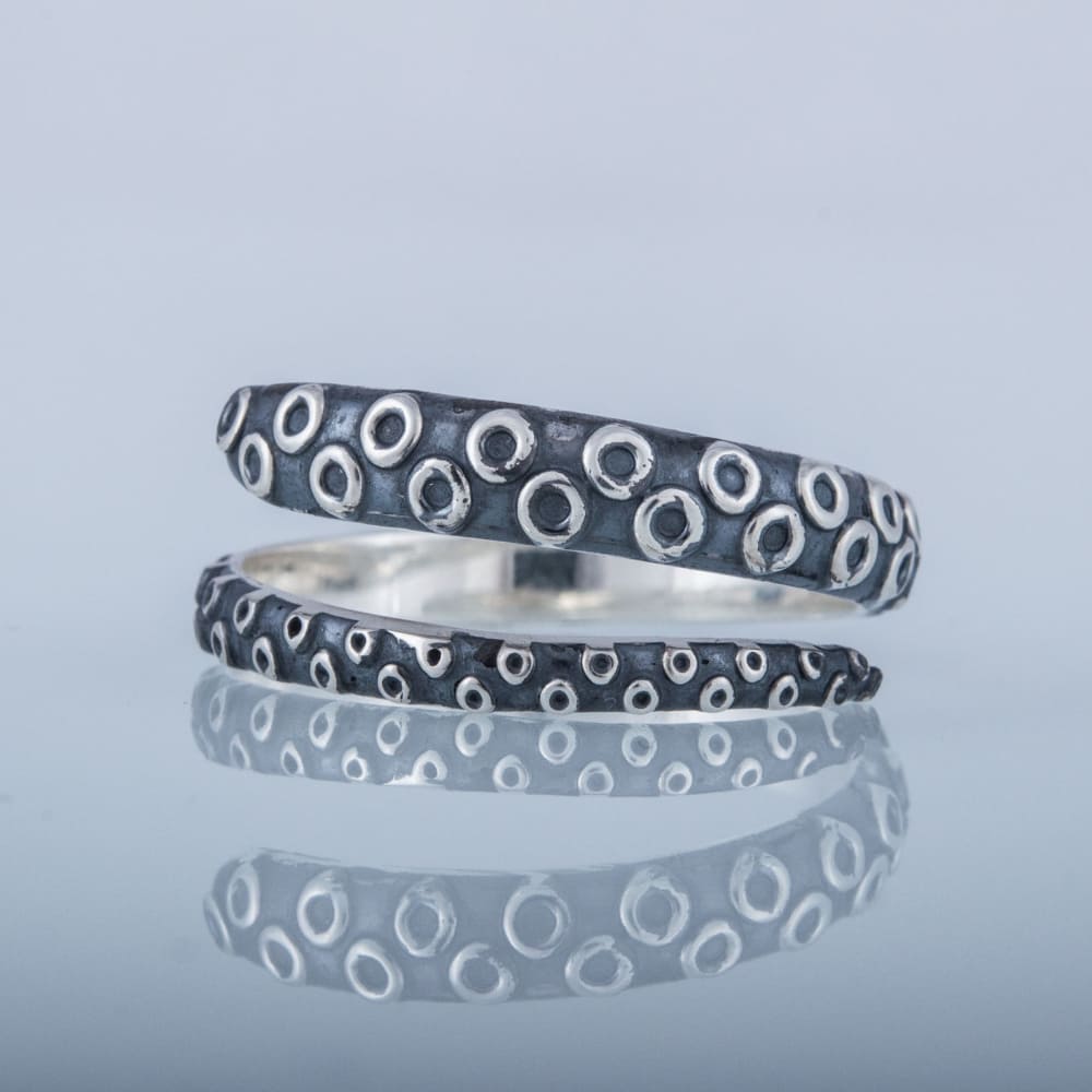 Handcrafted Kraken Tentacle Ring - Sterling Silver