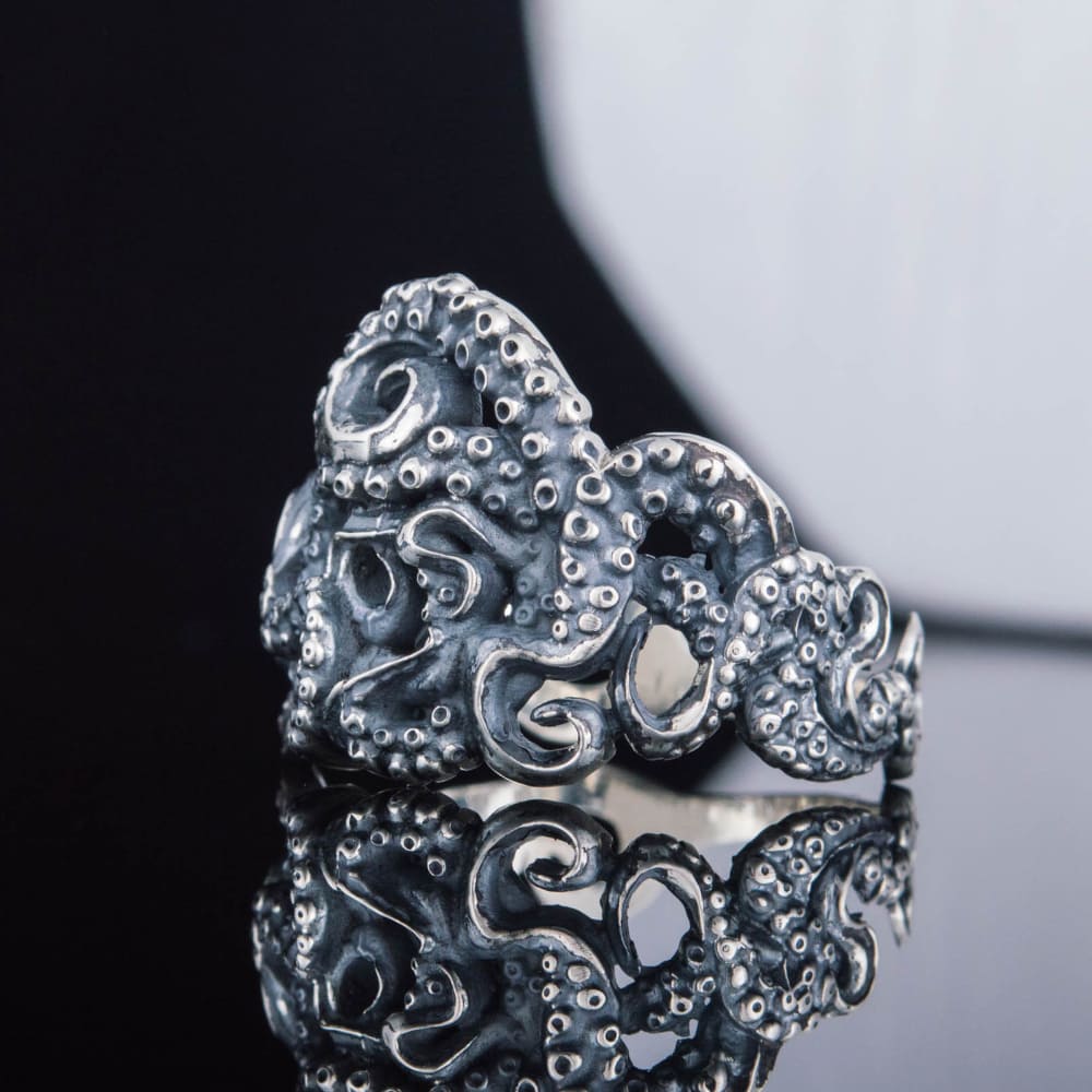 Handcrafted Coiled Tentacles Ring - Sterling Silver
