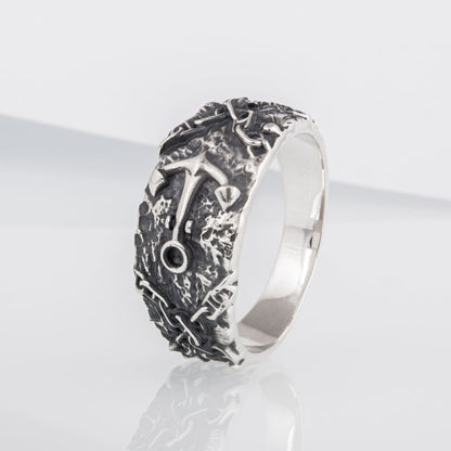 Handcrafted Deep Sea Anchor Ring - Sterling Silver