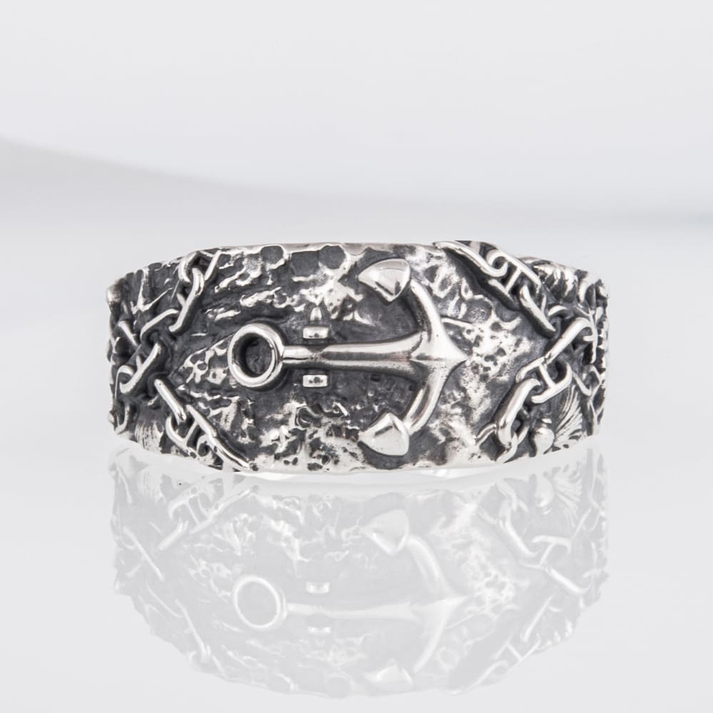 Handcrafted Deep Sea Anchor Ring - Sterling Silver