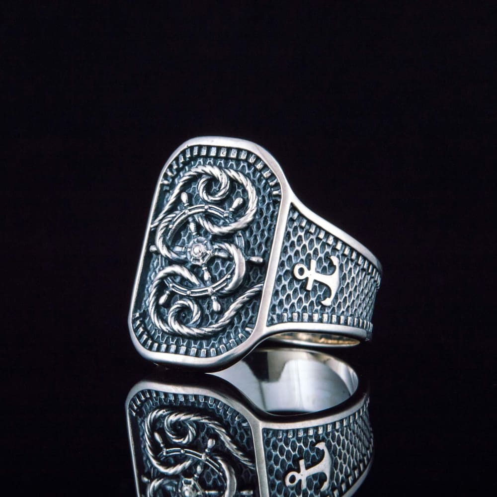 Handcrafted Ship's Wheel Knot Ring - Sterling Silver