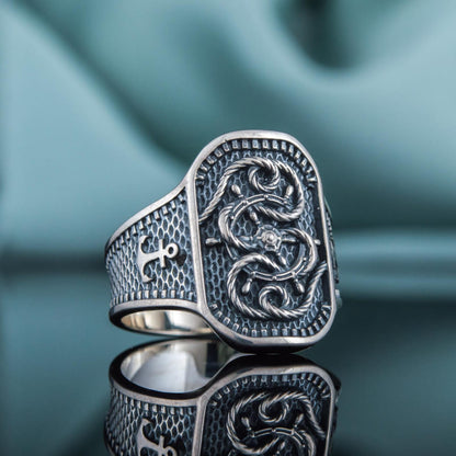 Handcrafted Ship's Wheel Knot Ring - Sterling Silver