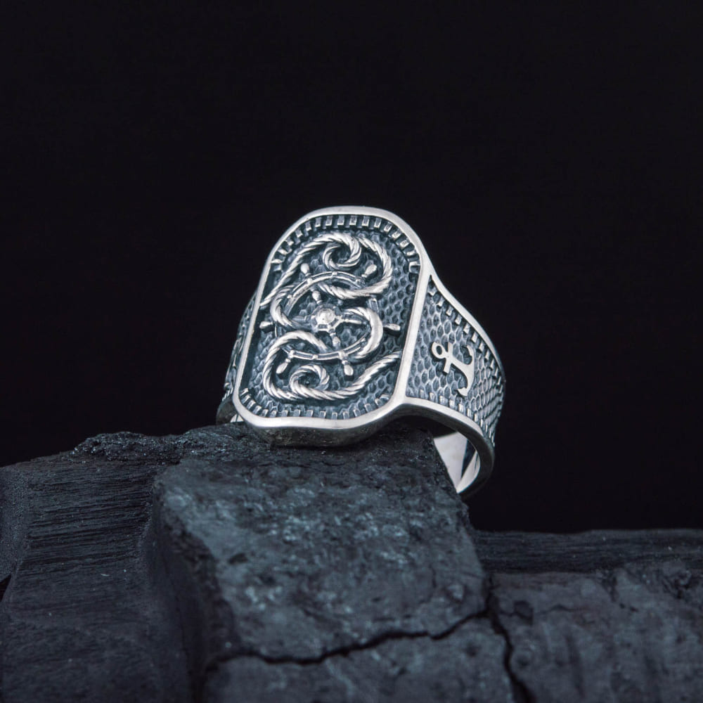 Handcrafted Ship's Wheel Knot Ring - Sterling Silver