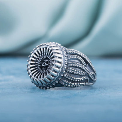 Handcrafted Maw of the Kraken Ring - Sterling Silver