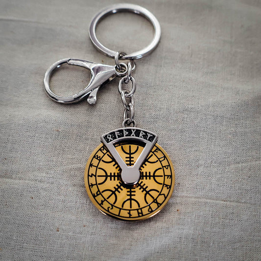 Golden Rune Fidget Keychain - Stainless Steel