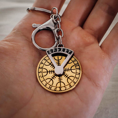 Golden Rune Fidget Keychain - Stainless Steel