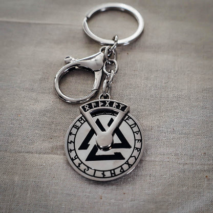 Steel Rune Fidget Keychain - Stainless Steel