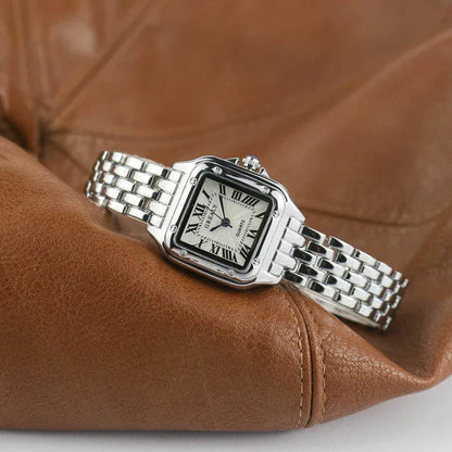 Women's square classic watch with diamonds