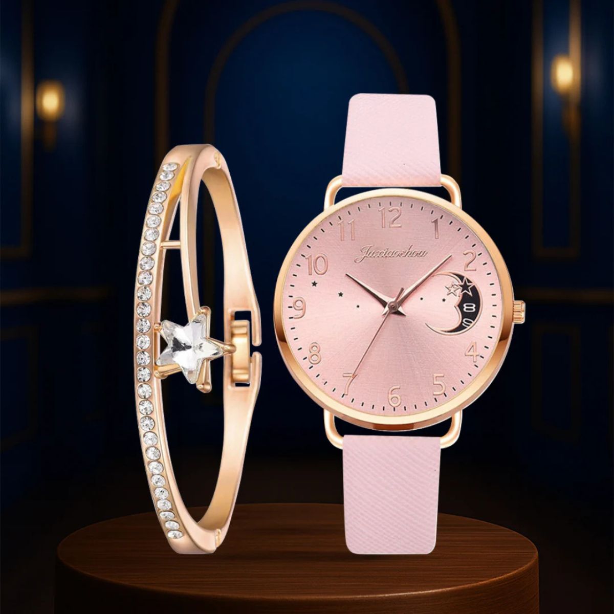 Sierra | Moon Number Dial Watch and Bracelets Set | 39mm