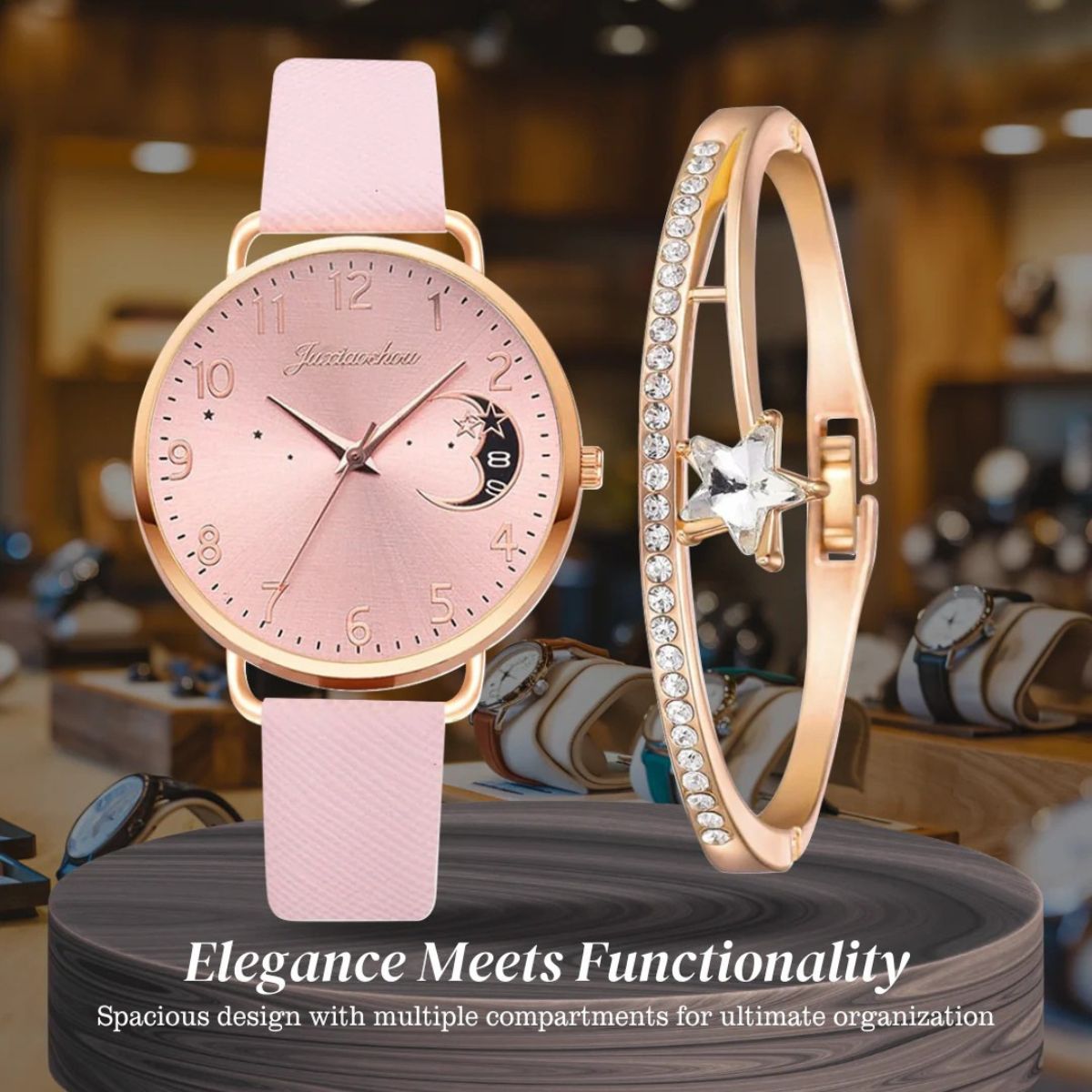 Sierra | Moon Number Dial Watch and Bracelets Set | 39mm