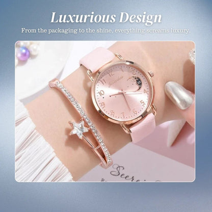 Sierra | Moon Number Dial Watch and Bracelets Set | 39mm