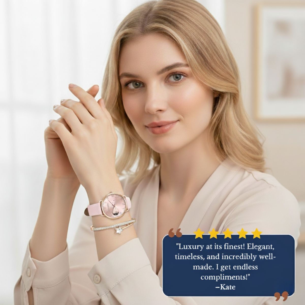 Sierra | Moon Number Dial Watch and Bracelets Set | 39mm