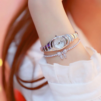 Solaire | Ladies Gold Watch Diamond Wristwatch