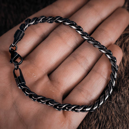 Rustic Chain Simple Bracelet - Stainless Steel