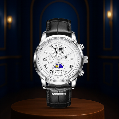 Liam | Celestial World-Time Leather Watch