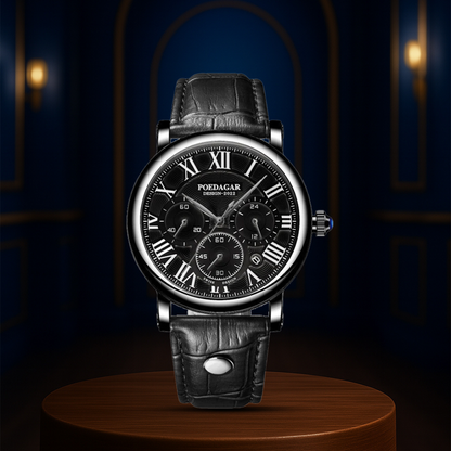 Lucas | Timed Precision Leather Chronograph Watch