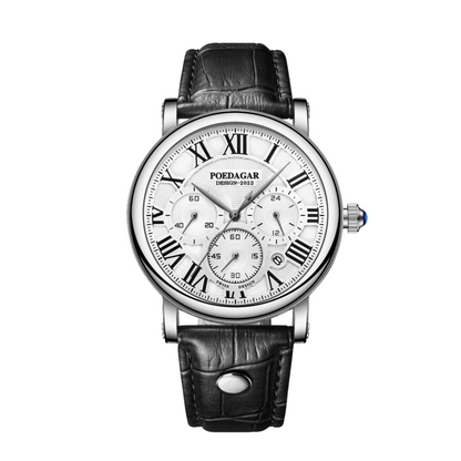 Lucas | Timed Precision Leather Chronograph Watch