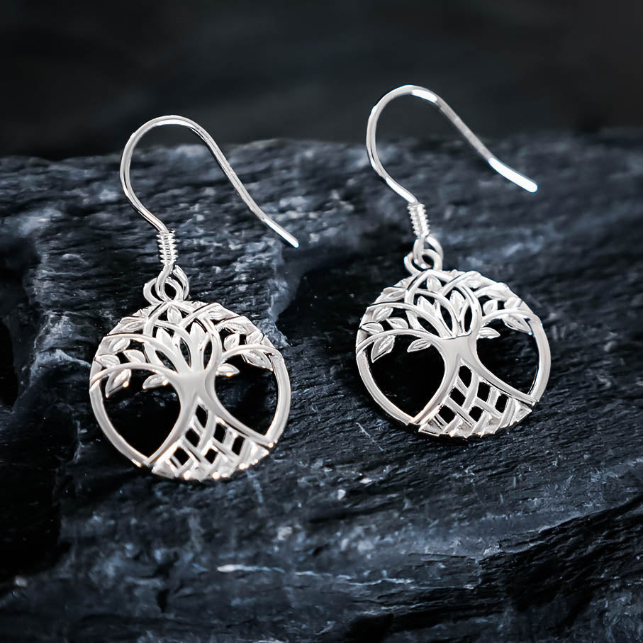Yggdrasil Branches Tree Drop Earrings - Sterling Silver
