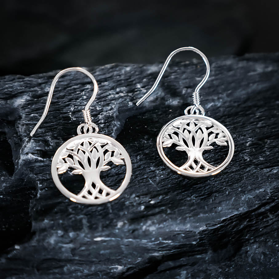 Yggdrasil Branches Tree Drop Earrings - Sterling Silver