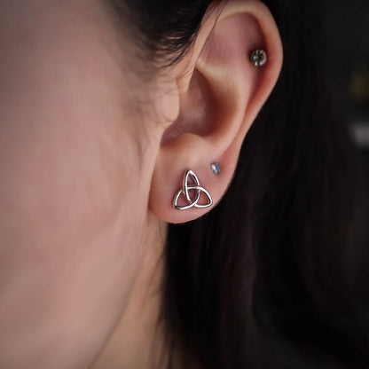 Celtic Knot Stud Earrings - Sterling Silver