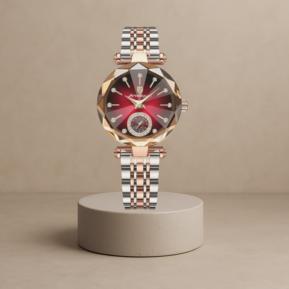 Diora | Women's luxury stainless steel watch with diamond inlays