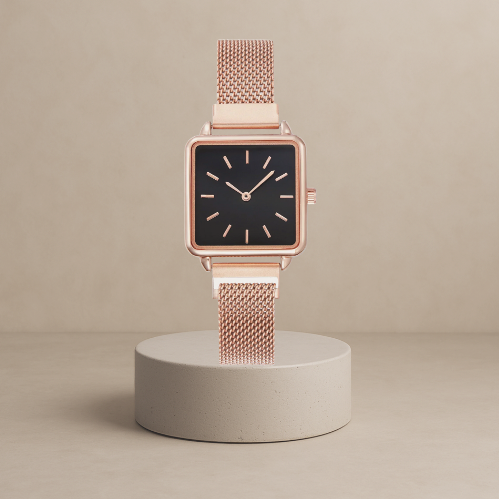 Pink (black dial) / 20x20 mm