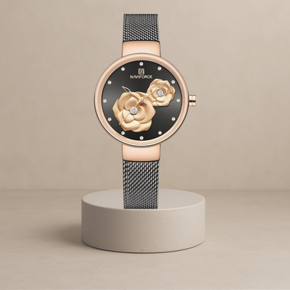 Ella - Elegant steel link watch - A timeless staple for your style