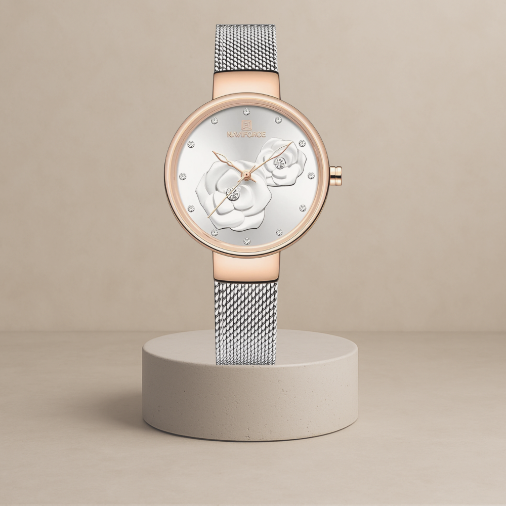 Ella - Elegant steel link watch - A timeless staple for your style