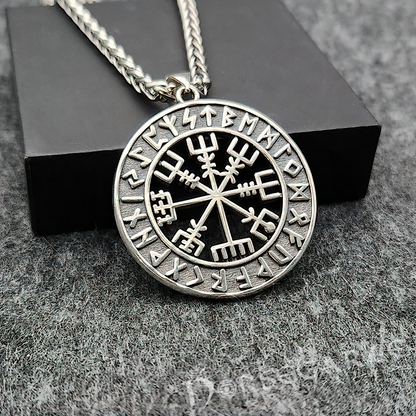 Vegvisir Compass Runic Amulet - Sterling Silver