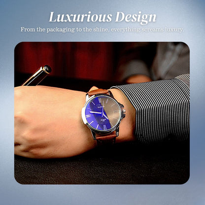 Gavin | Opulent Glass Leather Watch | 45mm