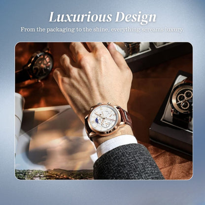 Ruben | Modern Moon Phase Leather Watch