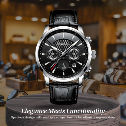 Rowan | Trendy Army-Inspired Leather Timepiece Watch | 42mm