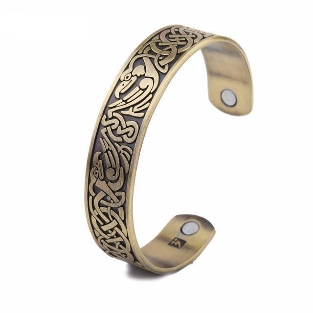 Antique Celtic Cuff Bangle - Ravens