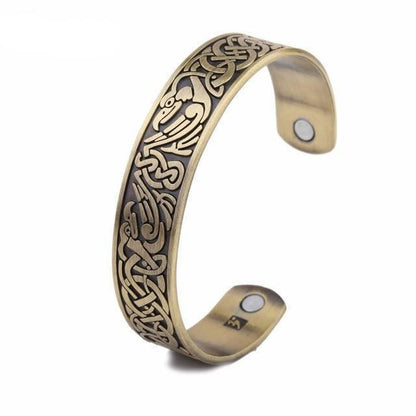 Antique Celtic Cuff Bangle - Ravens
