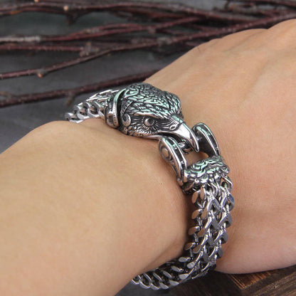 Celtic Eagle's Bite Heavy Chain Bracelet - Stainless Steel