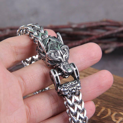 Celtic Fenrir's Bite Heavy Chain Bracelet - Stainless Steel