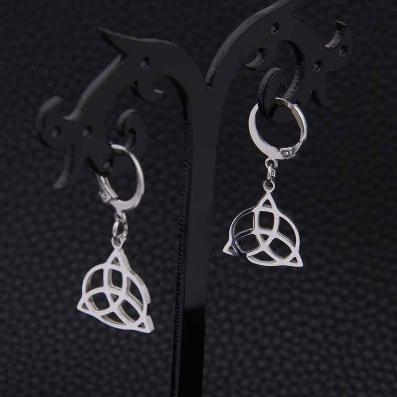 Celtic Knot Drop Earrings - Sterling Silver