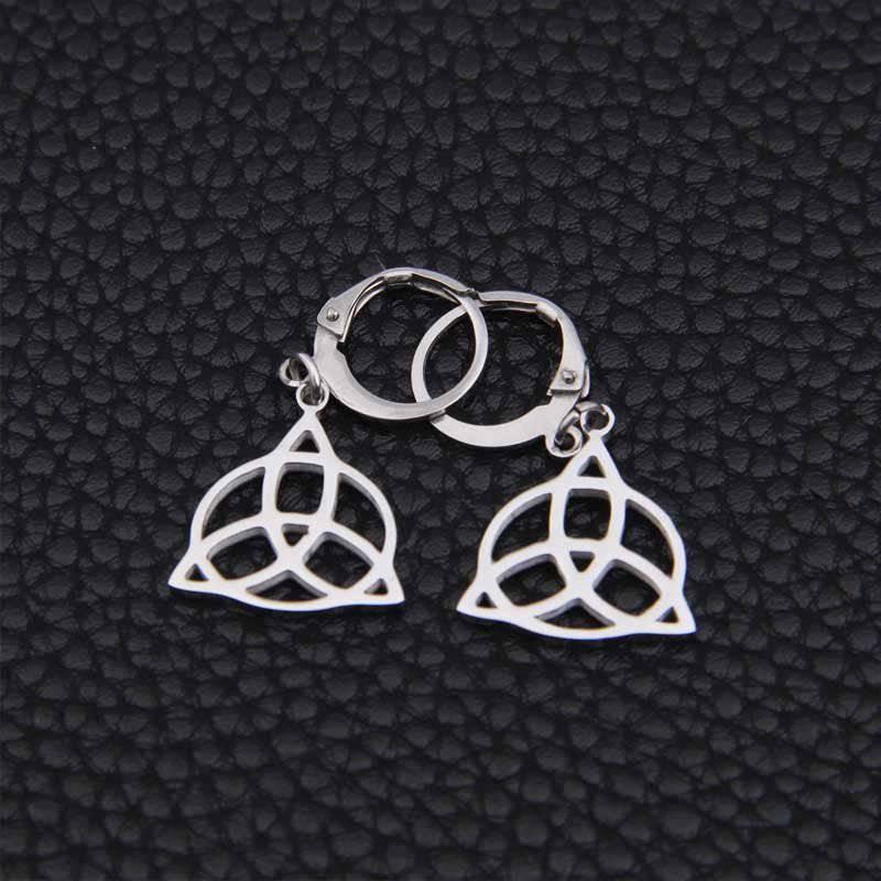Celtic Knot Drop Earrings - Sterling Silver