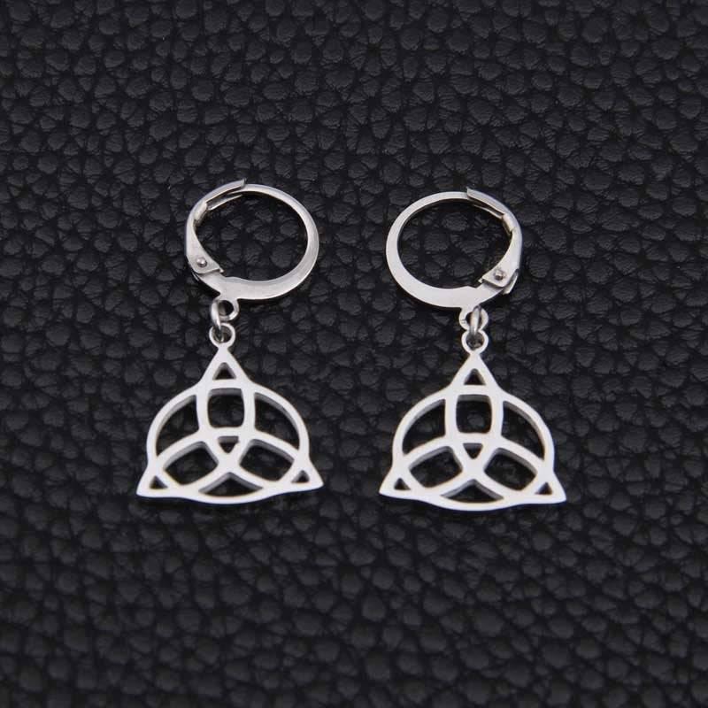 Celtic Knot Drop Earrings - Sterling Silver