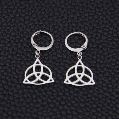 Celtic Knot Drop Earrings - Sterling Silver