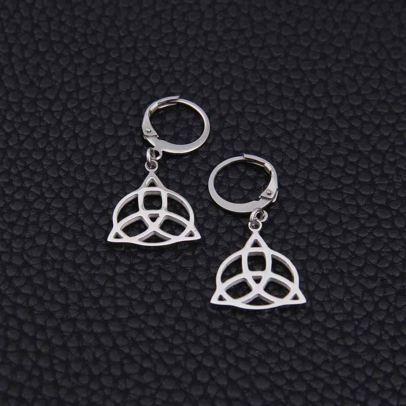 Celtic Knot Drop Earrings - Sterling Silver