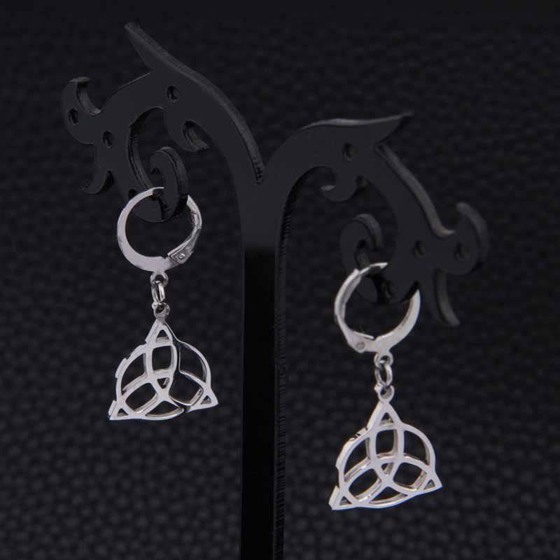 Celtic Knot Drop Earrings - Sterling Silver