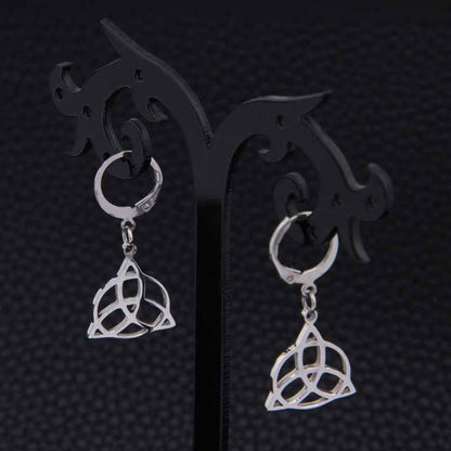Celtic Knot Drop Earrings - Sterling Silver