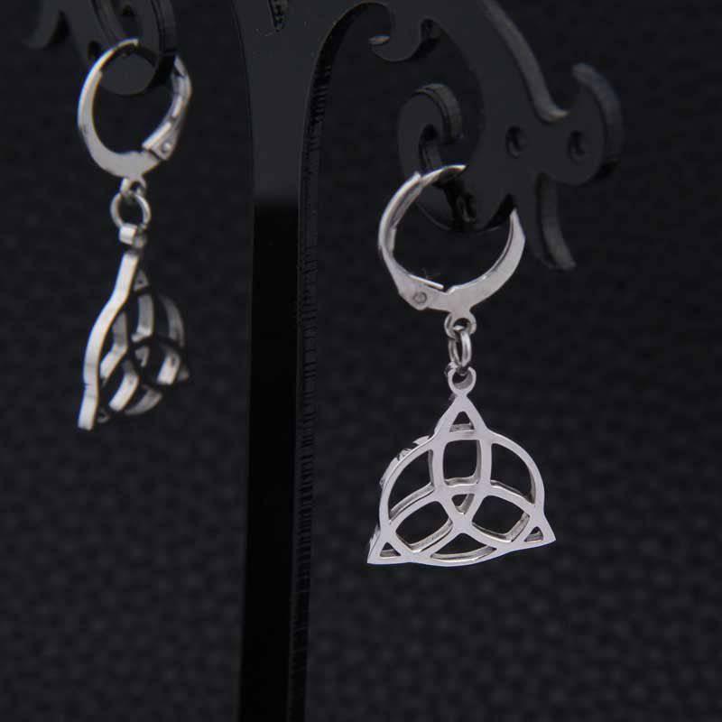 Celtic Knot Drop Earrings - Sterling Silver