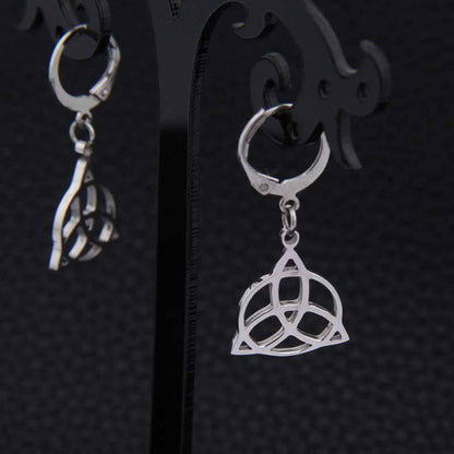 Celtic Knot Drop Earrings - Sterling Silver