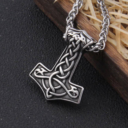 Celtic Raven Thor's Hammer - Stainless Steel