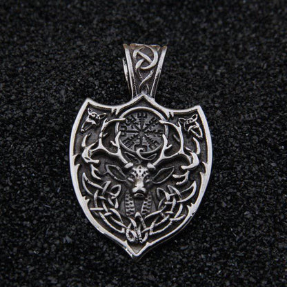 Cernunnos Celtic Shield Pendant - Stainless Steel