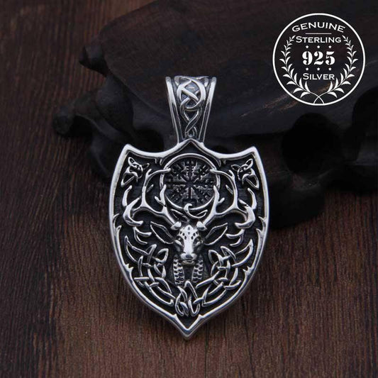 Cernunnos Celtic Shield Pendant - Sterling Silver
